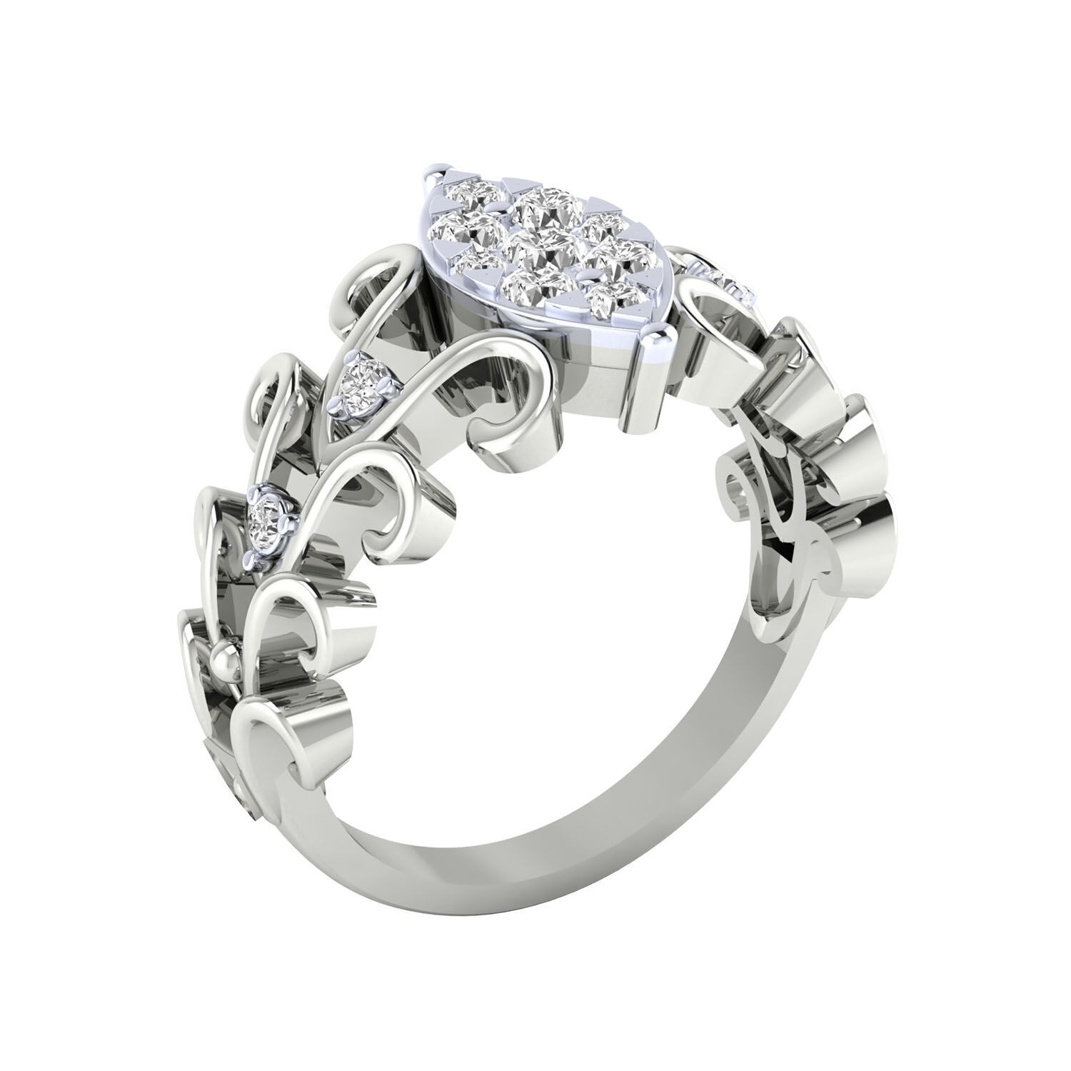 Women Ring Render 3dm STL MTL SLC JCD OBJ FBX Details 3D print model_2