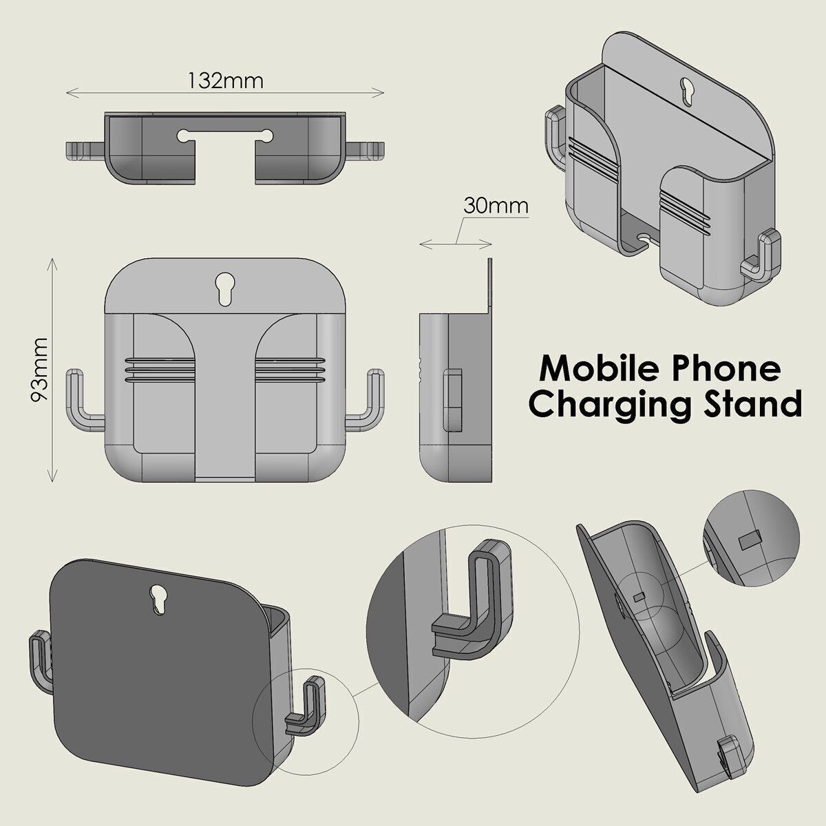 Mobile Phone Stand 3D print model_3