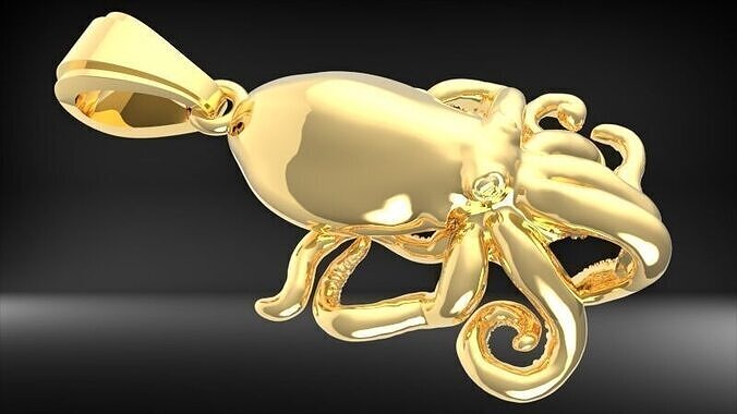 Octopus Pendant Necklace Charm Bracelet Jewelry 3D print model