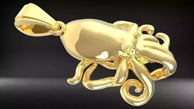 Octopus Pendant Necklace Charm Bracelet Jewelry 3D print model
