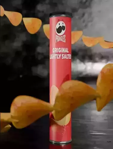 PRINGLES BOX Low-poly 3D model