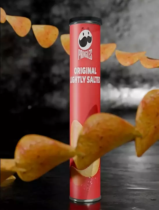 PRINGLES BOX Low-poly 3D model_0