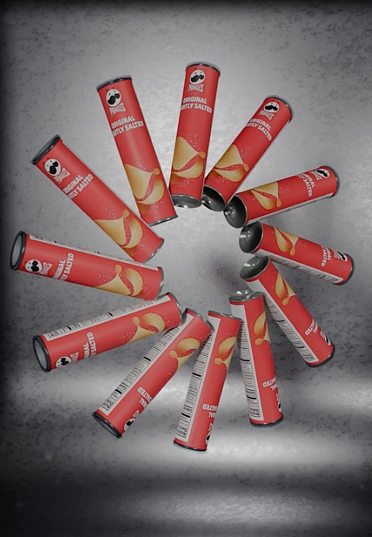 PRINGLES BOX Low-poly 3D model_1