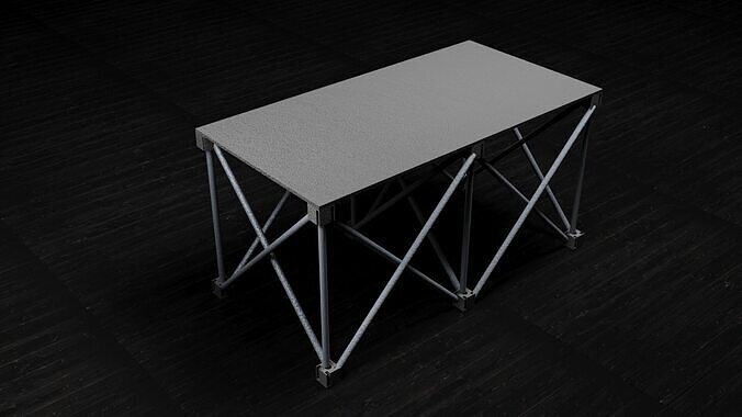 Modular Concert Stage Podium Low-poly 3D model