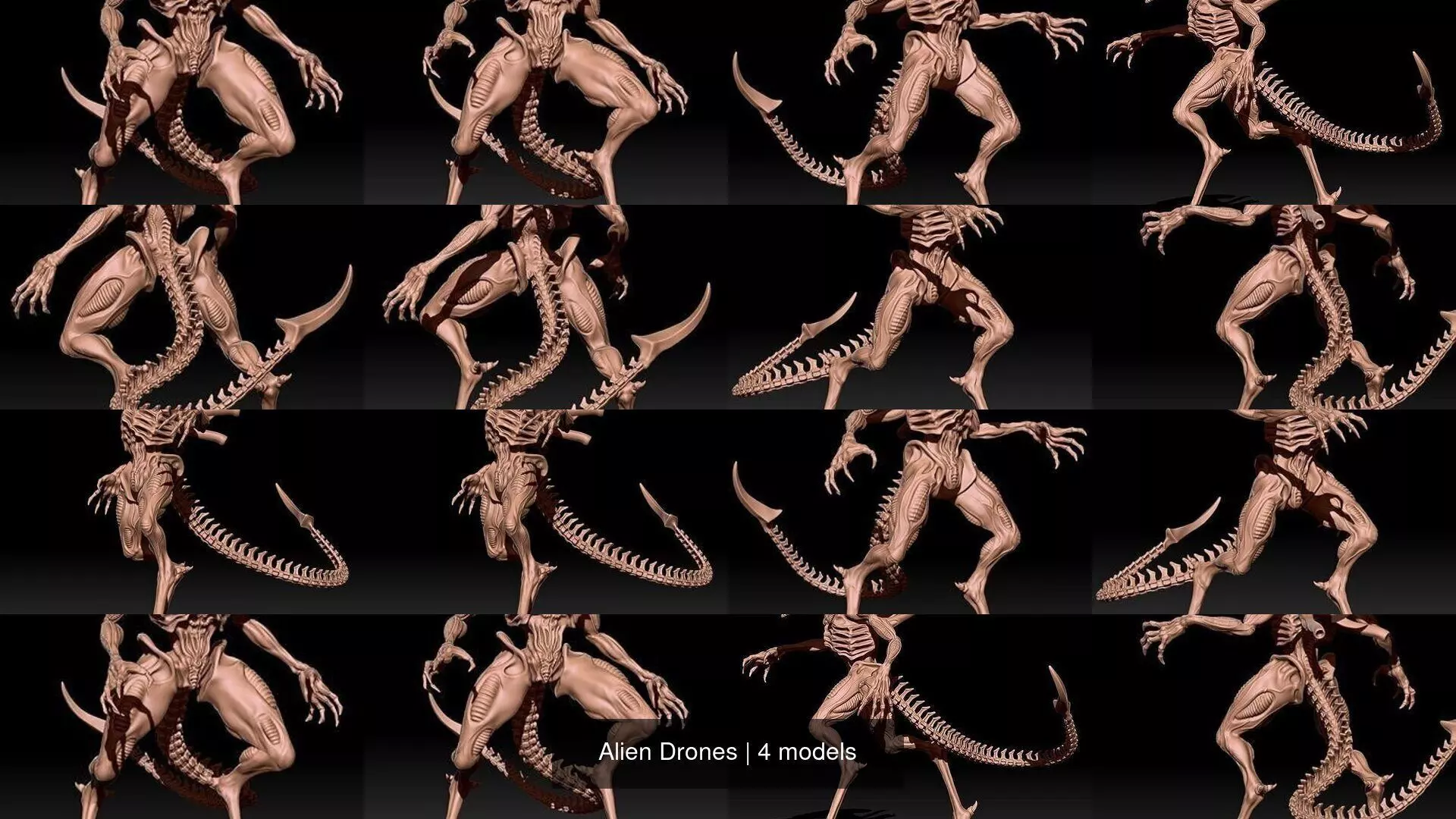 Alien Drones 3D Model Collection_0
