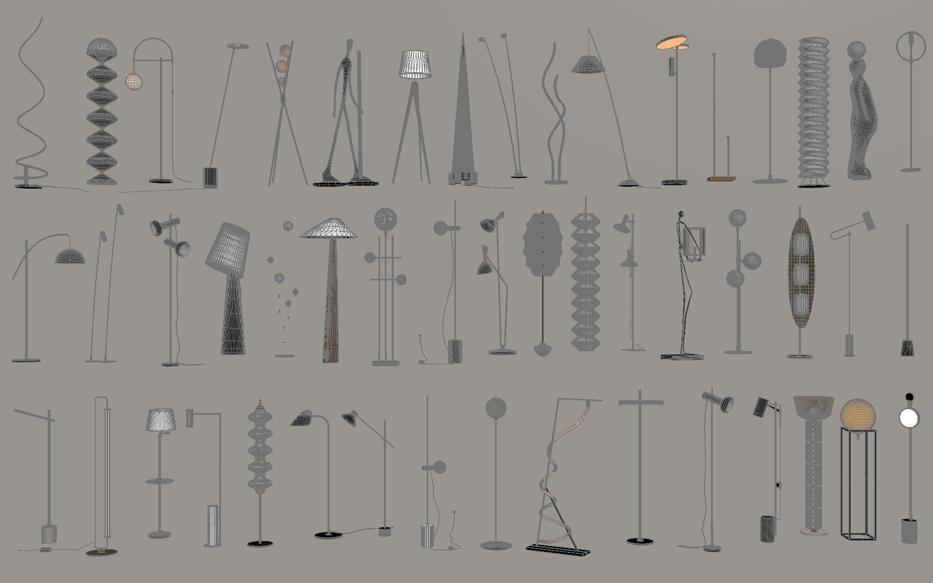 Modern Floor Lamp Collection 3D Models 3D model_2