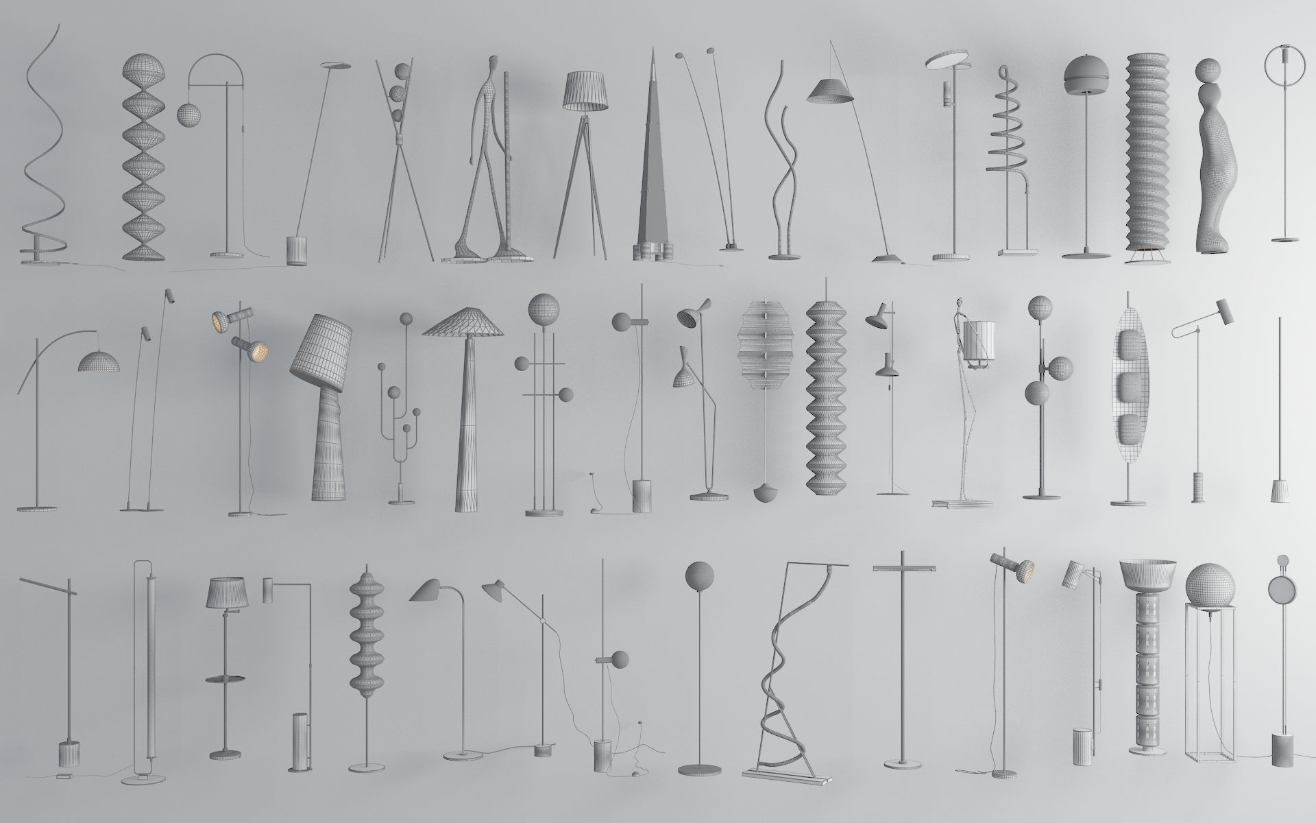 Modern Floor Lamp Collection 3D Models 3D model_1