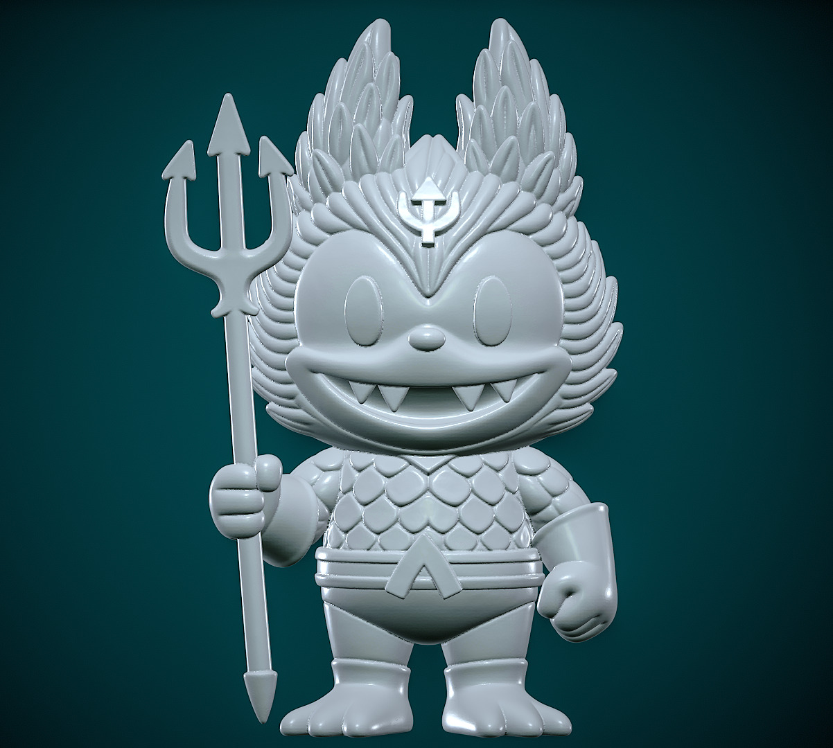 Labubu - Aquaman DC Comics statue - 3D print 3D print model_1