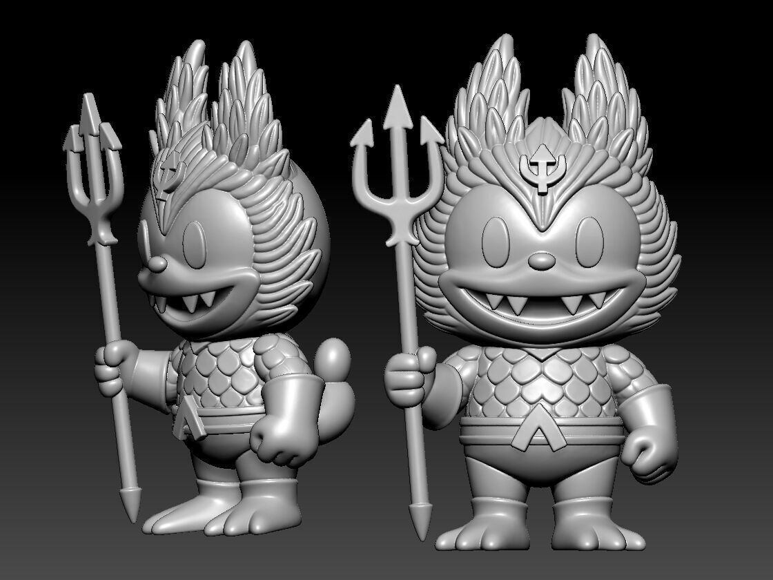 Labubu - Aquaman DC Comics statue - 3D print 3D print model_3