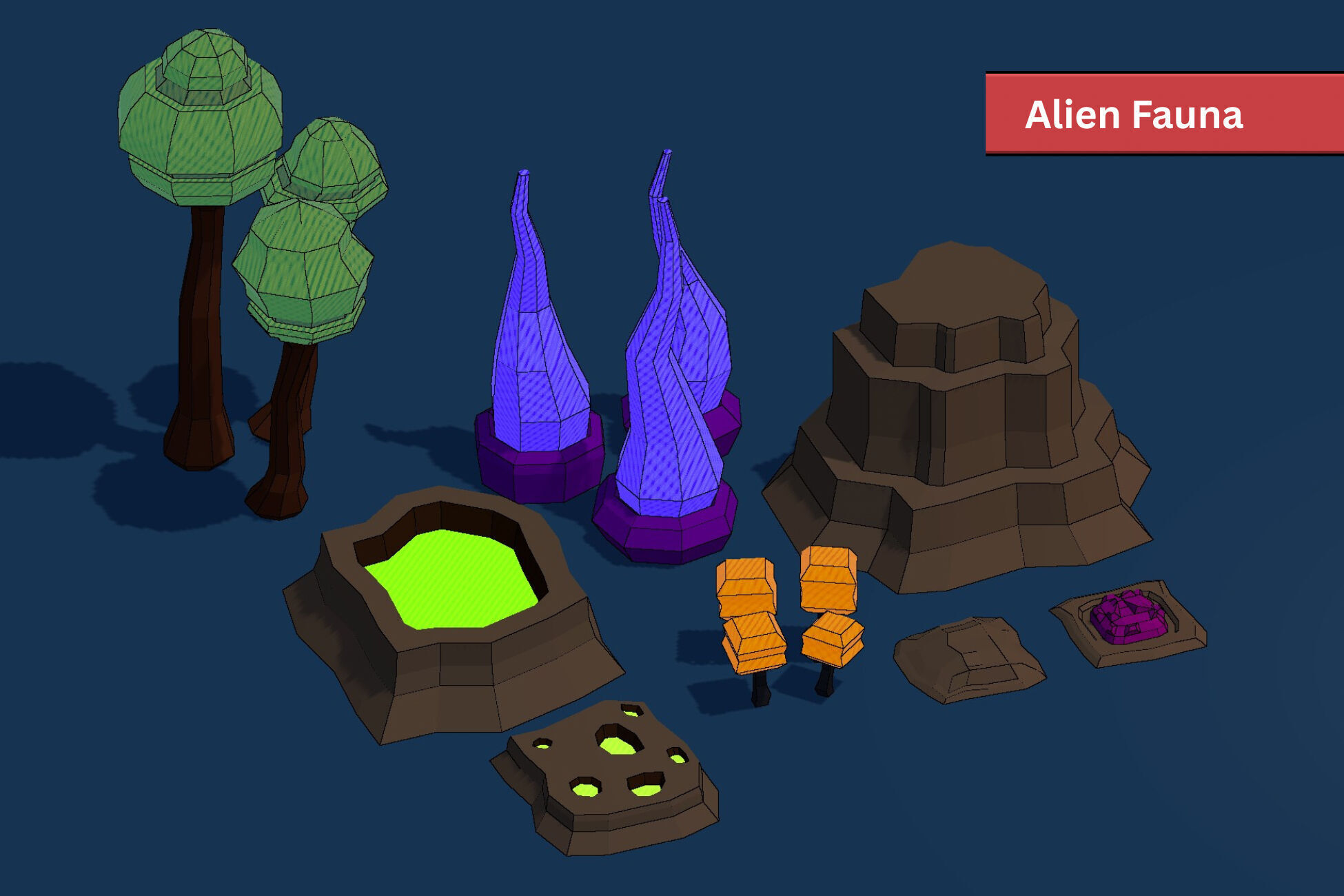 Sci-Fi Base Pack - Stylized Low poly 3D Models Low-poly 3D model_4