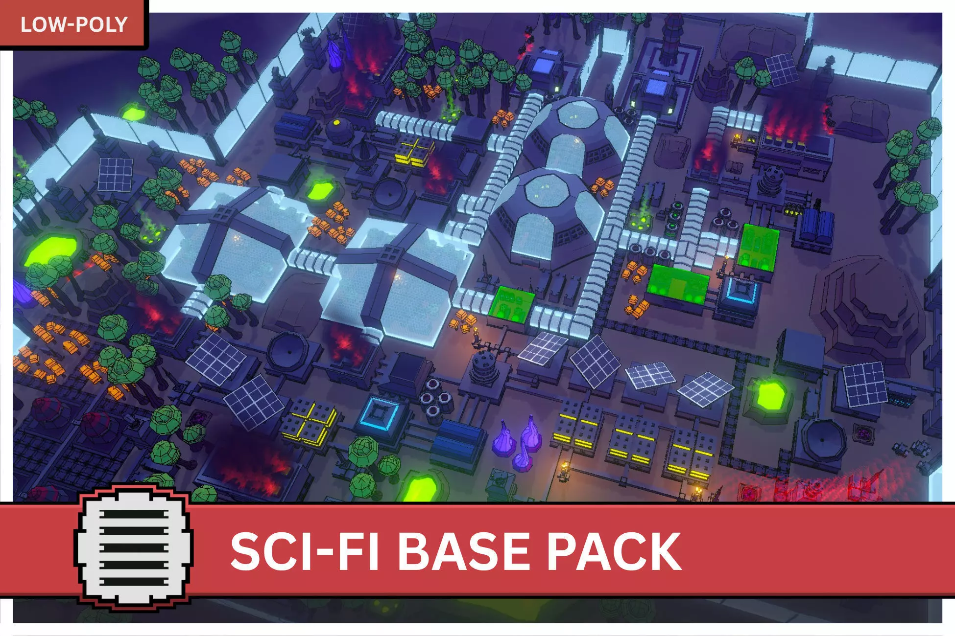 Sci-Fi Base Pack - Stylized Low poly 3D Models Low-poly 3D model_0