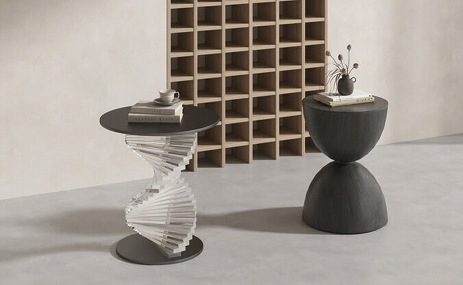 Modern Artistic Side Table Collection 3D Models 3D model