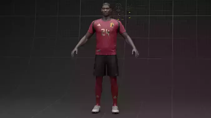 Soccer Player Low-poly 3D model