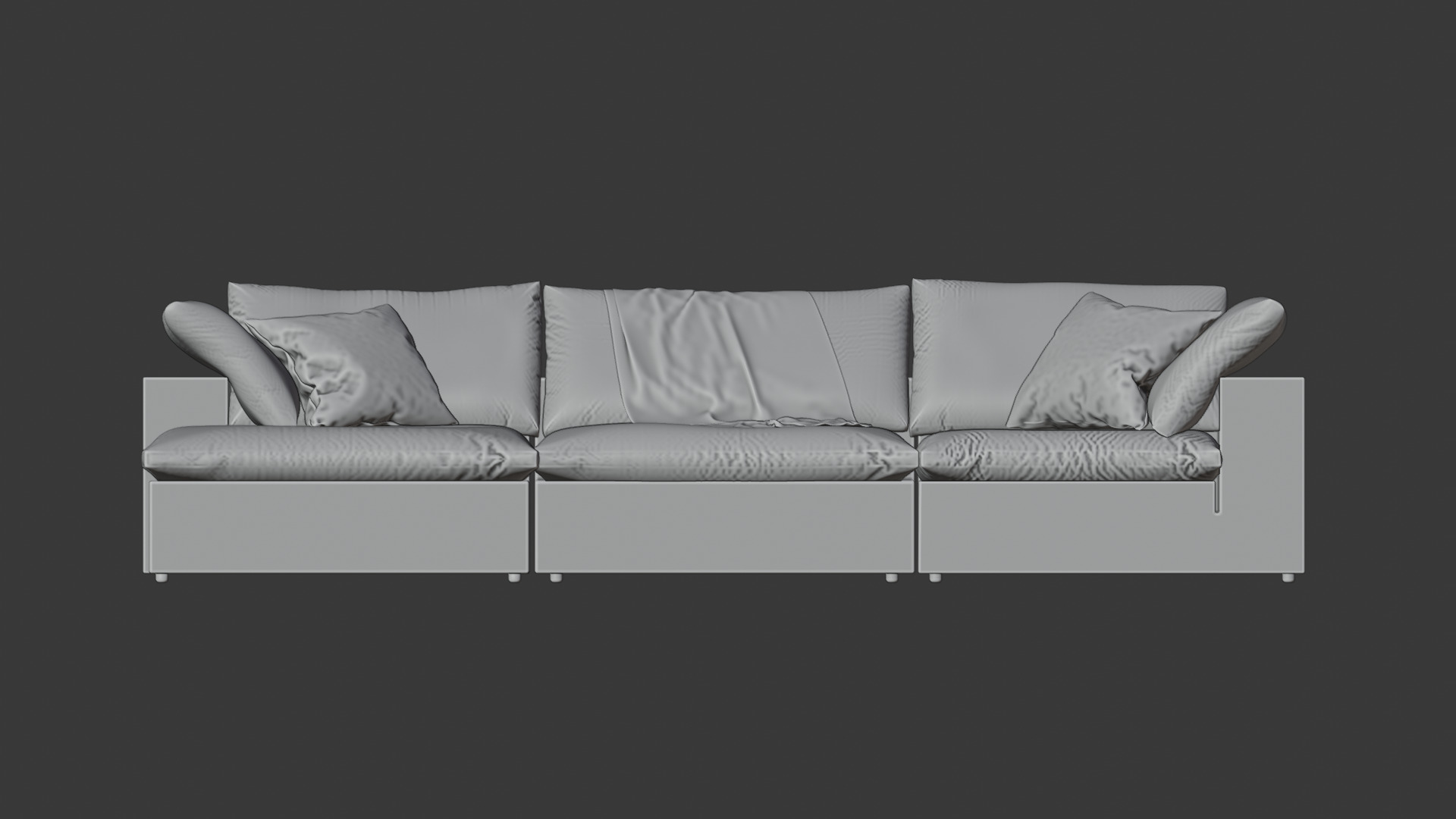 Cloud Modular Sofa 3D Model Ultra-Comfort 3-Piece plus Ottoman 3D model_13