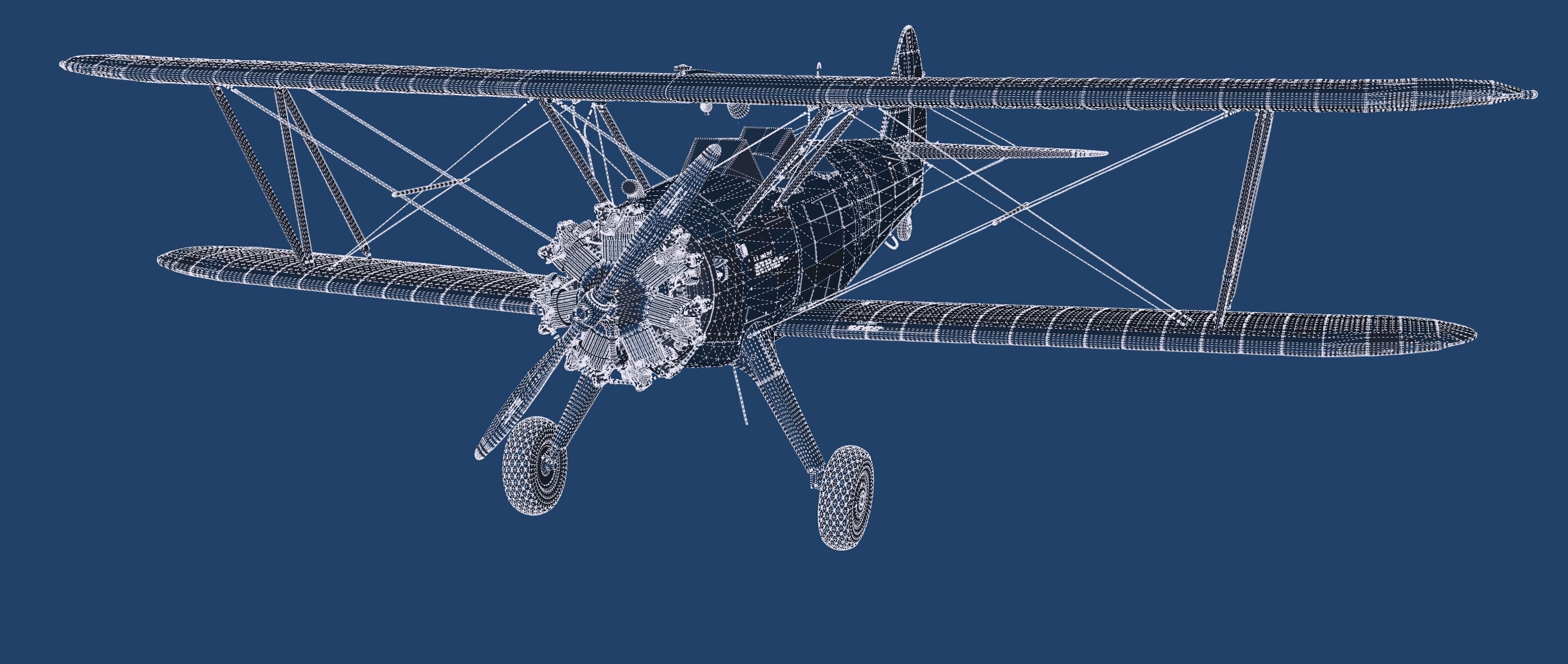 1940S AMERICAN BIPLANE 3D model_48