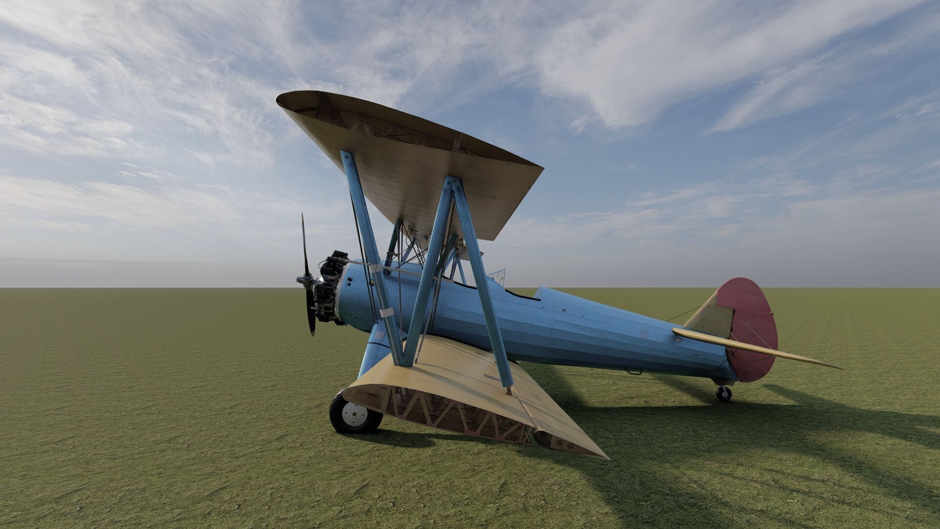 1940S AMERICAN BIPLANE 3D model_27