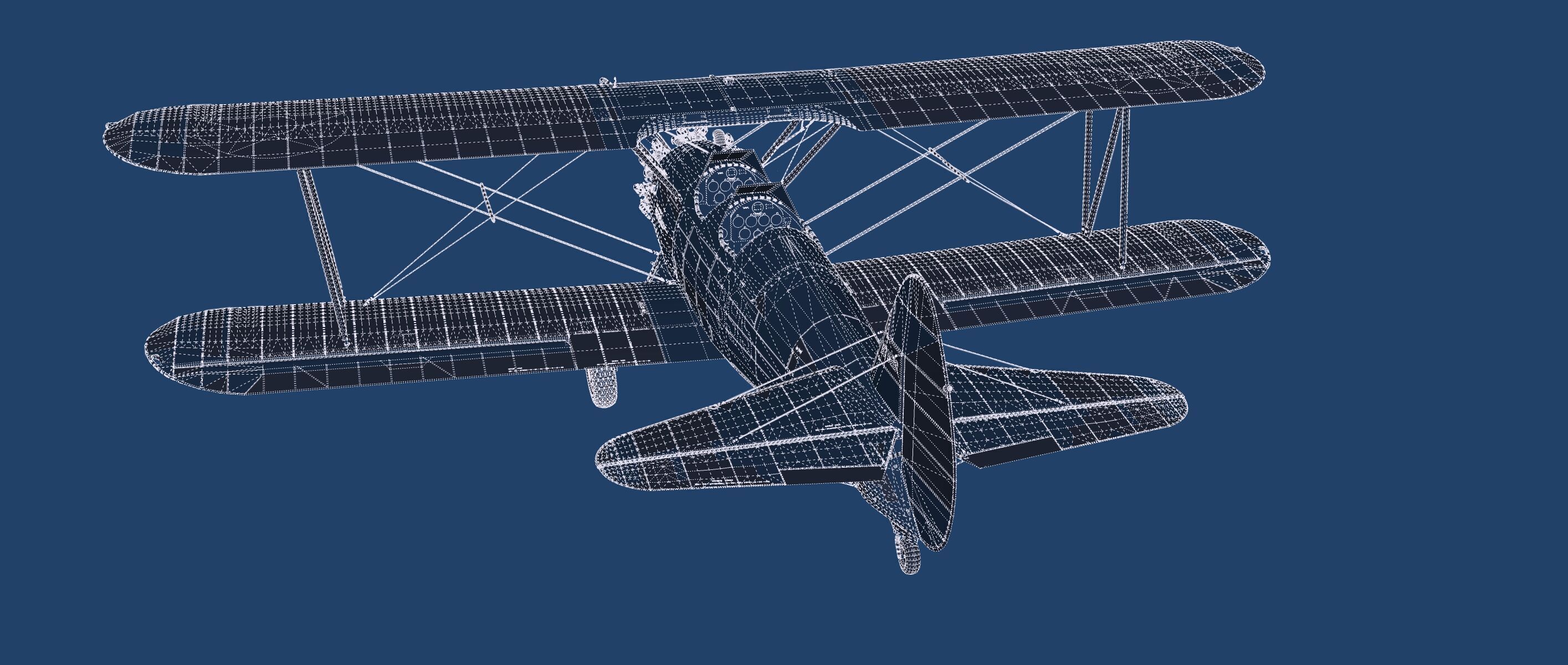 1940S AMERICAN BIPLANE 3D model_49
