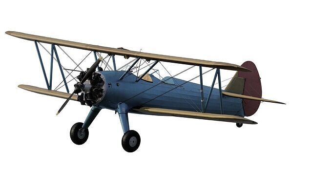 1940S AMERICAN BIPLANE 3D model