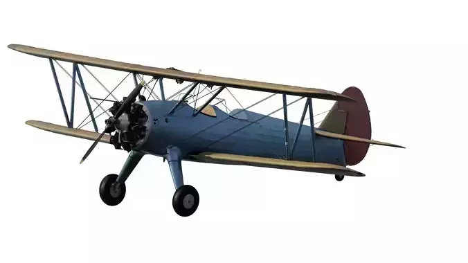 1940S AMERICAN BIPLANE 3D model