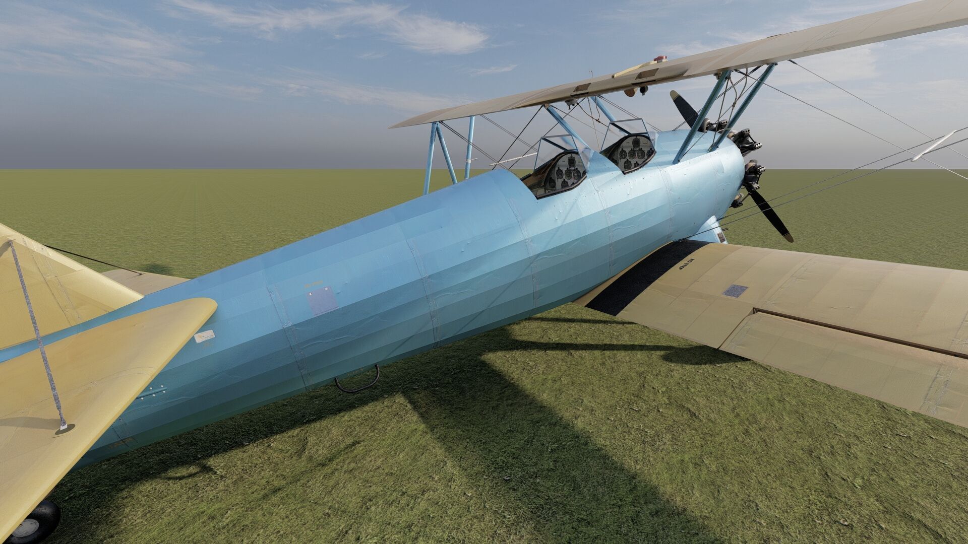 1940S AMERICAN BIPLANE 3D model_12