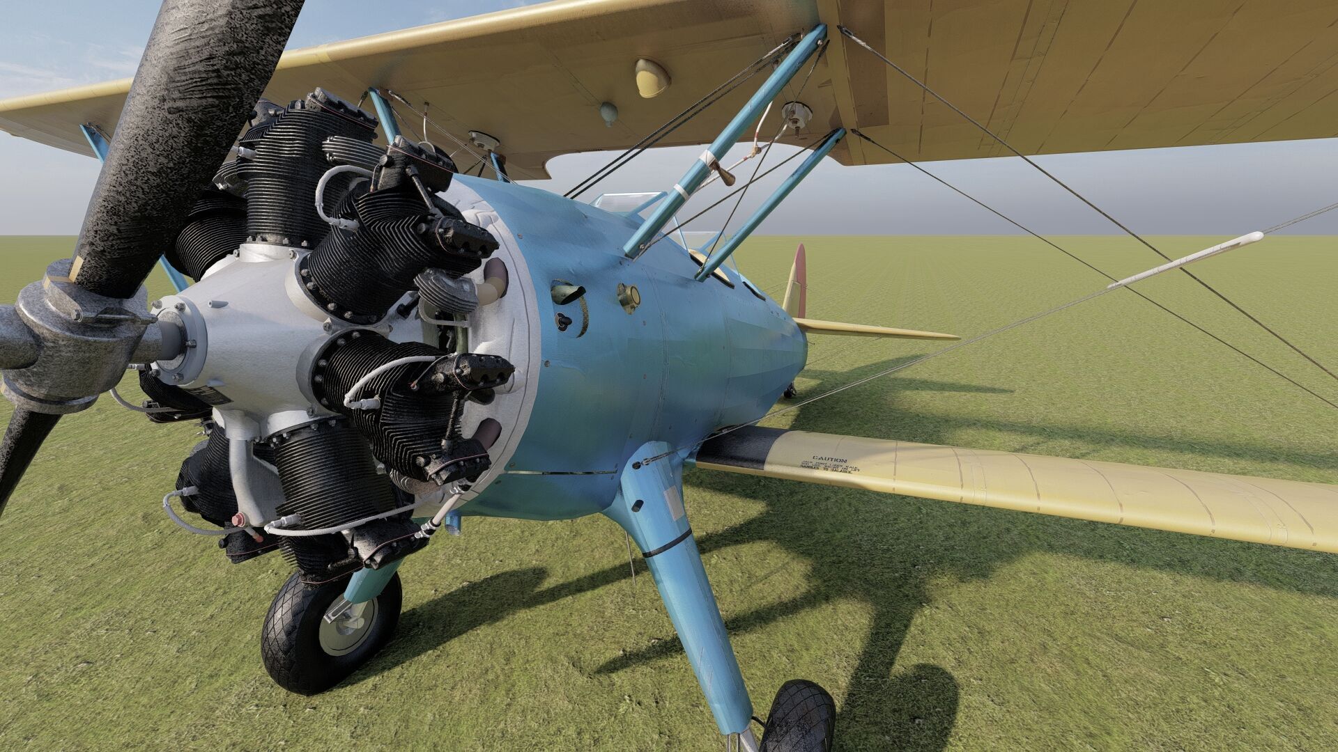 1940S AMERICAN BIPLANE 3D model_14