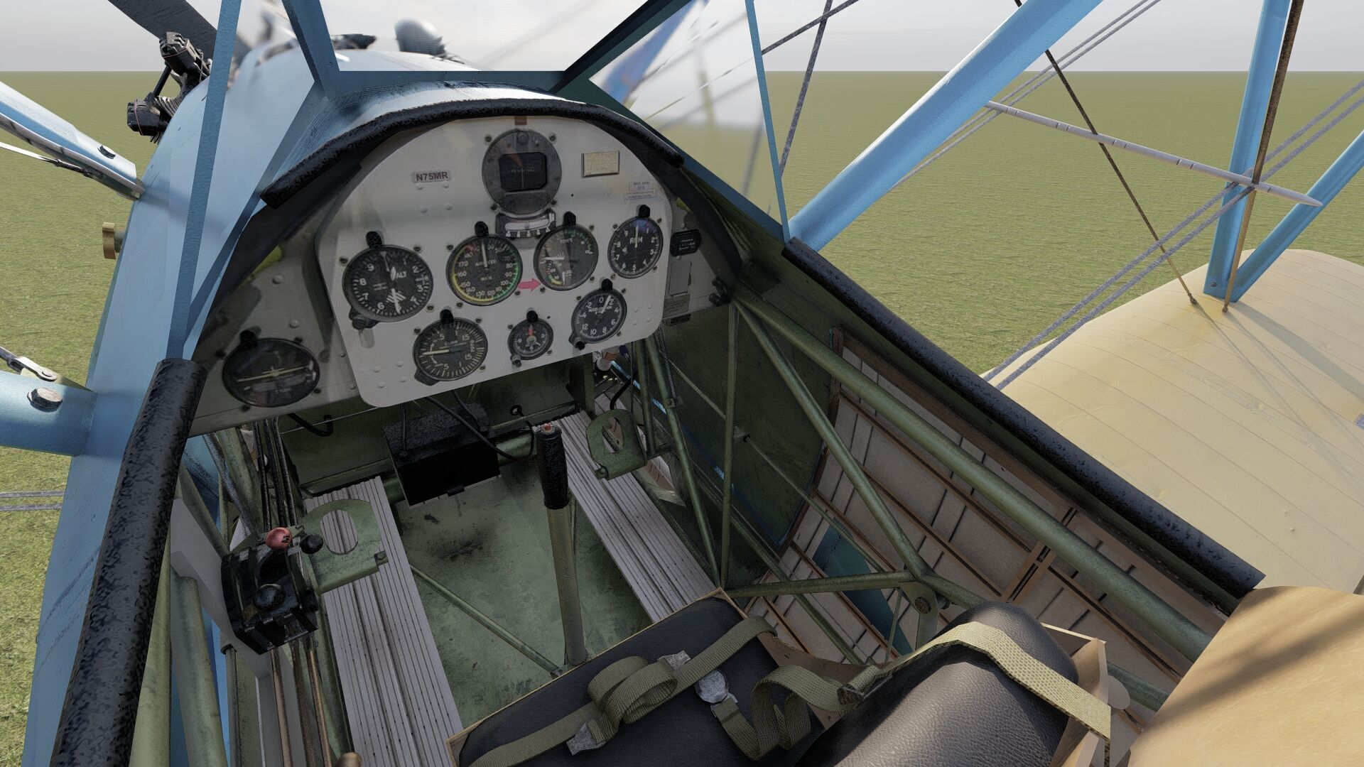 1940S AMERICAN BIPLANE 3D model_17