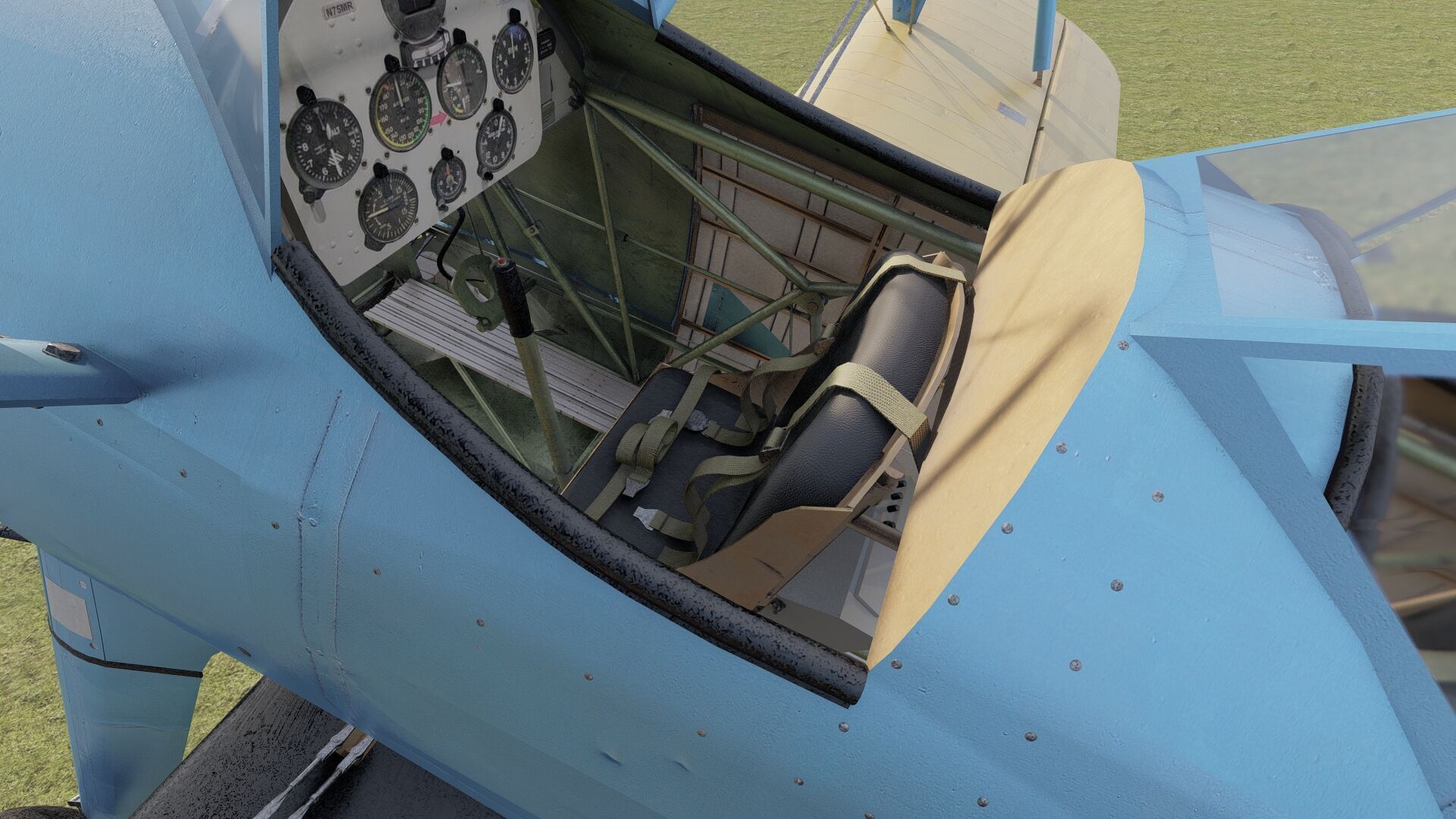 1940S AMERICAN BIPLANE 3D model_15