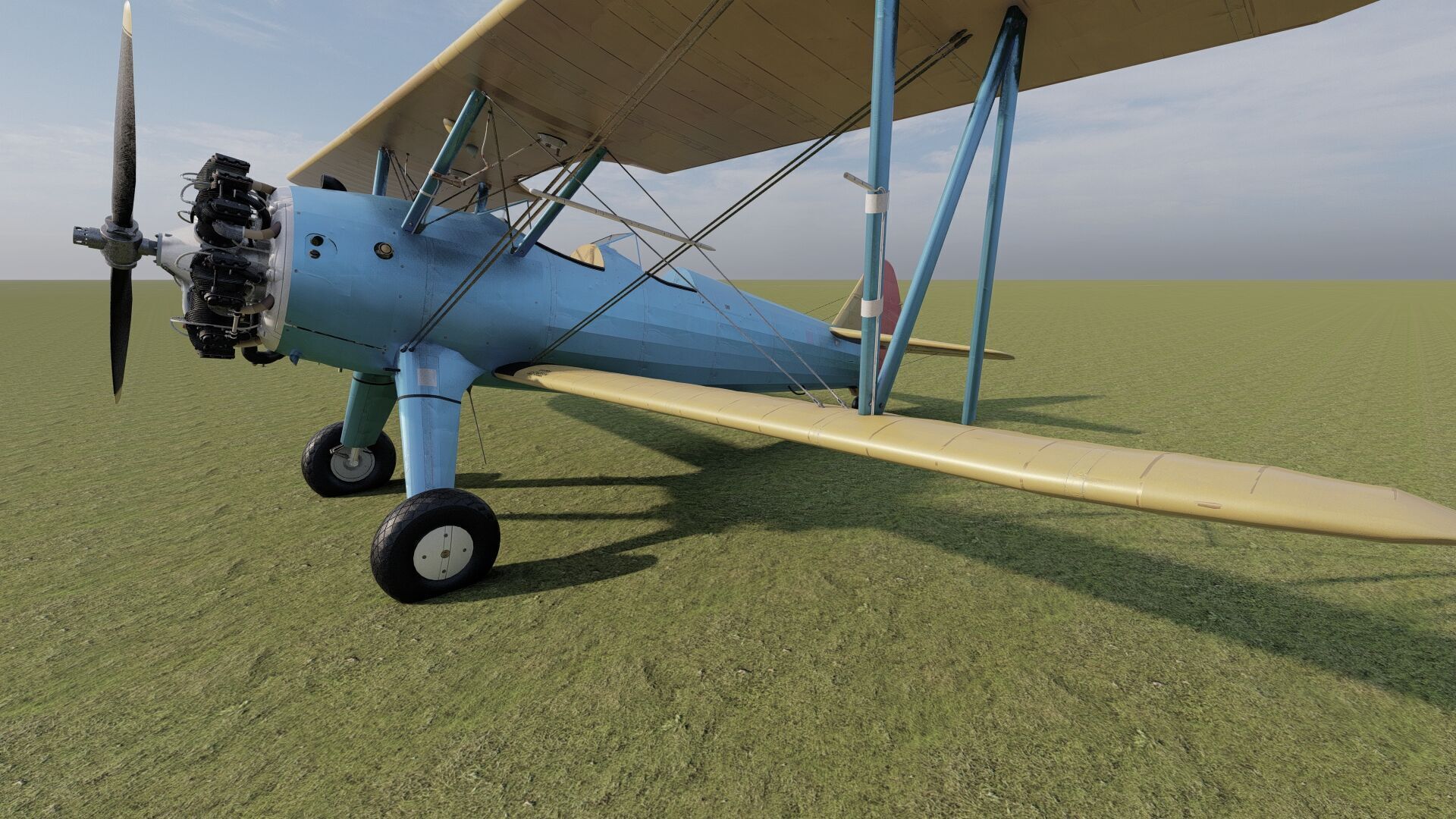 1940S AMERICAN BIPLANE 3D model_7