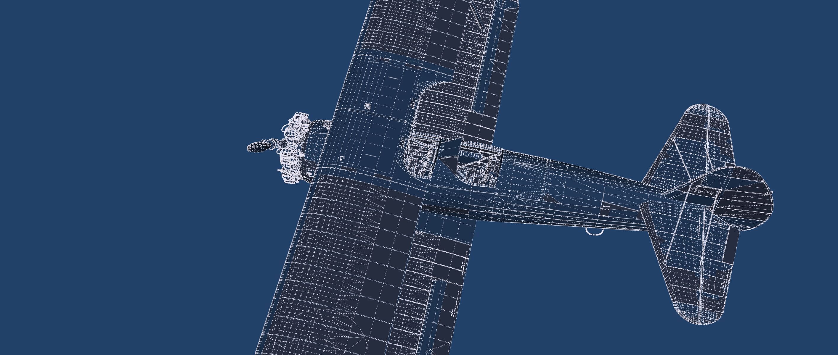 1940S AMERICAN BIPLANE 3D model_50