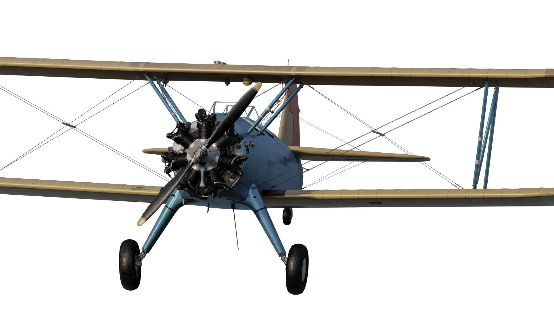 1940S AMERICAN BIPLANE 3D model_1