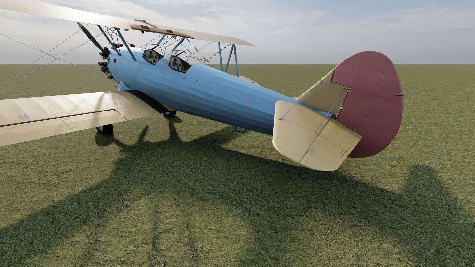 1940S AMERICAN BIPLANE 3D model_9