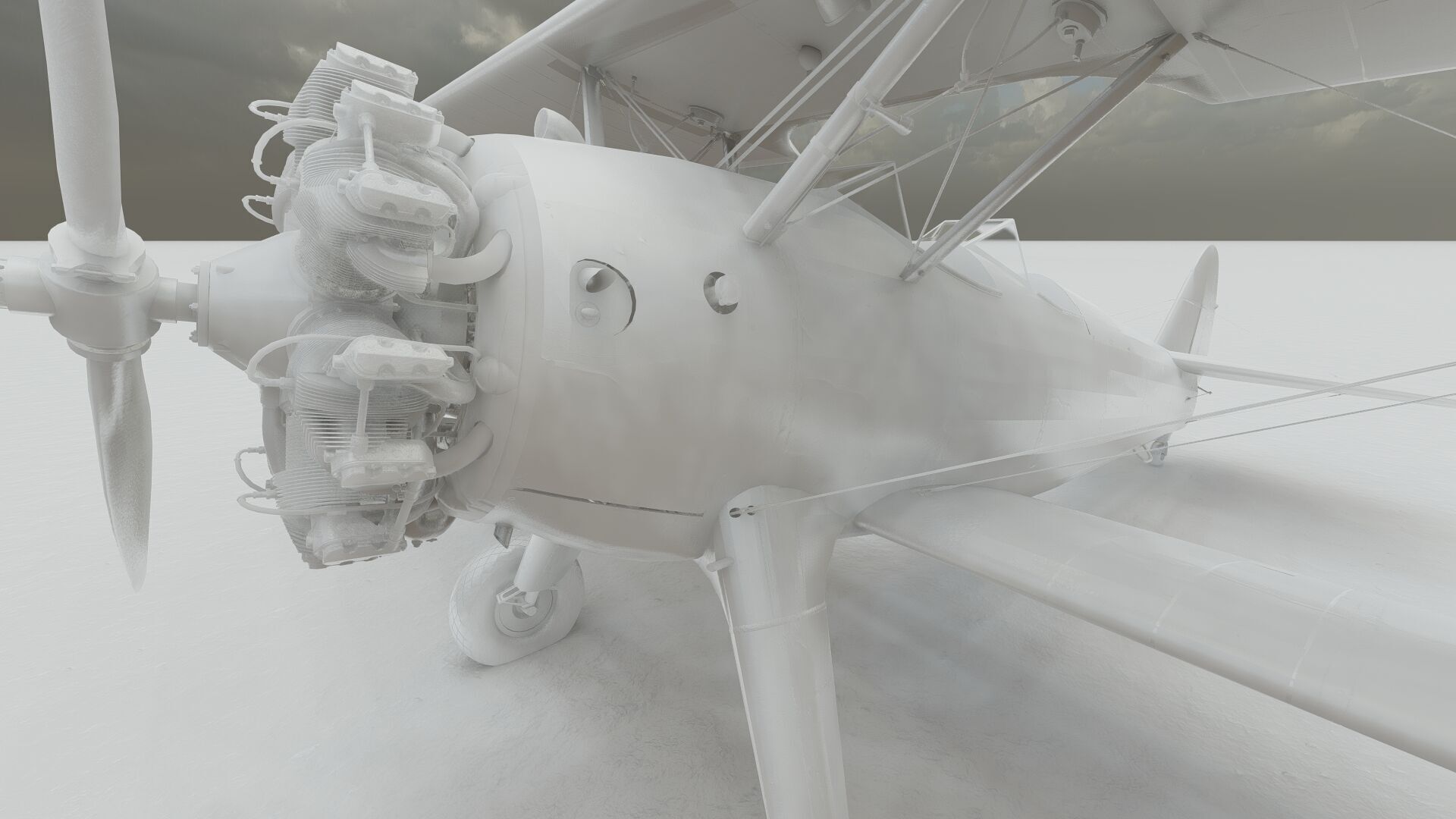 1940S AMERICAN BIPLANE 3D model_39