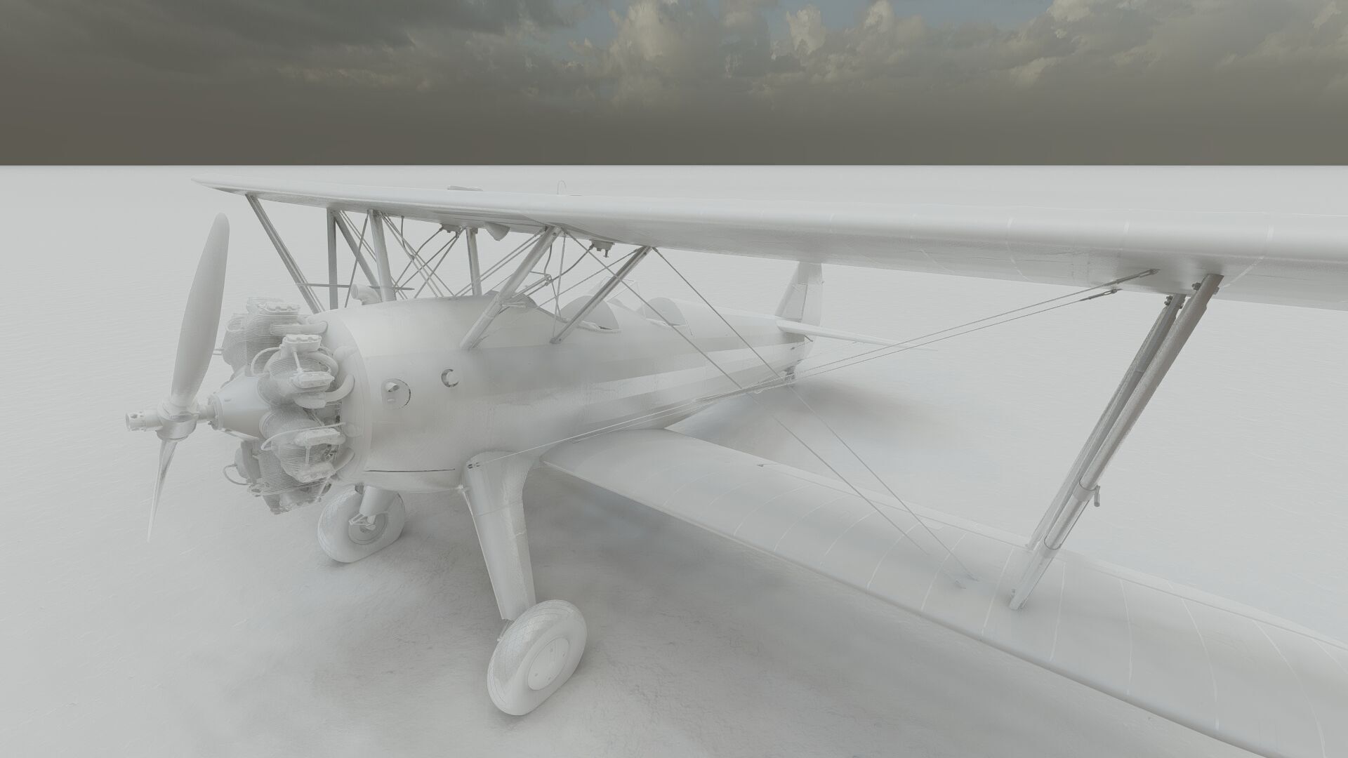 1940S AMERICAN BIPLANE 3D model_35
