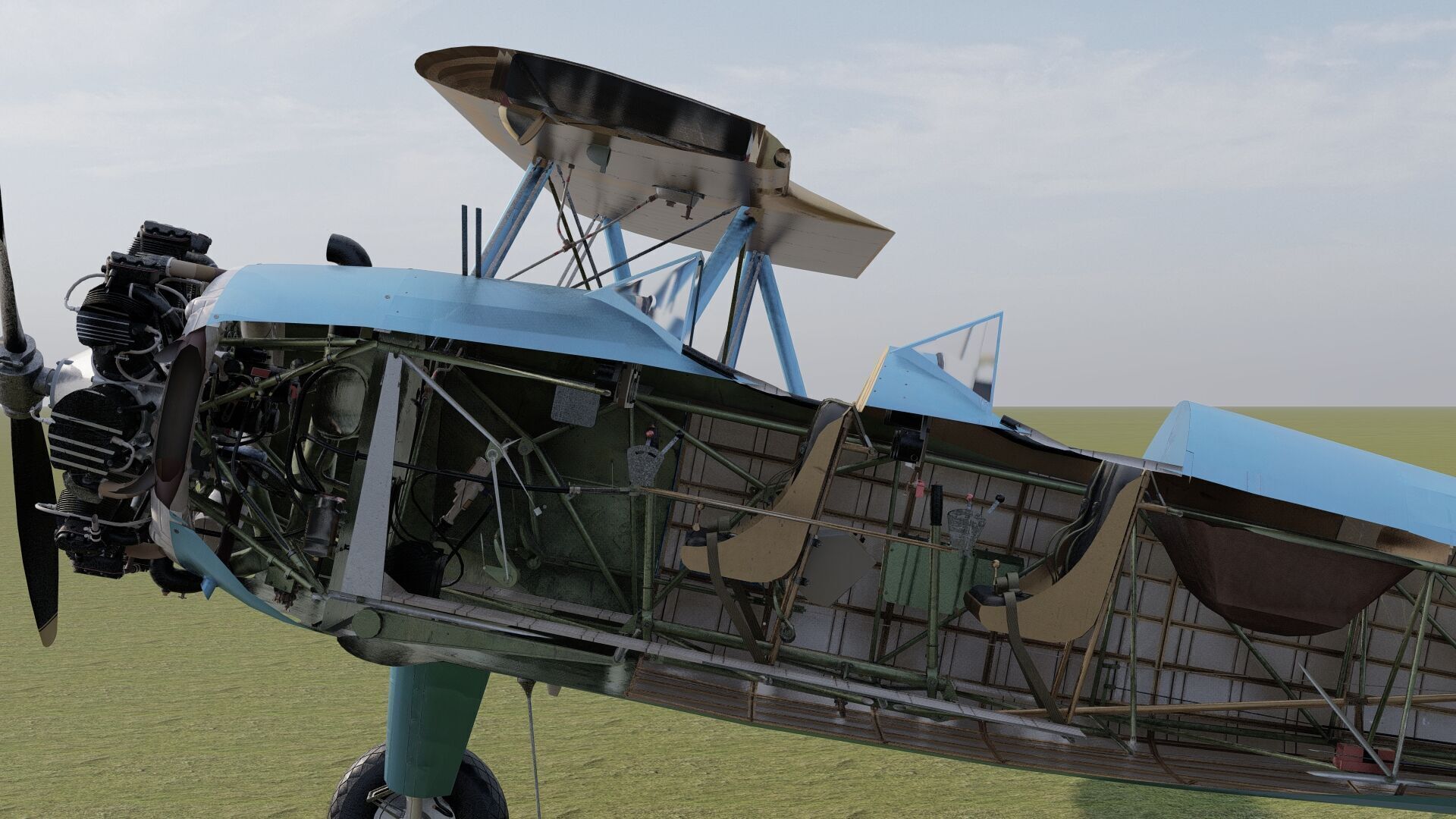 1940S AMERICAN BIPLANE 3D model_29