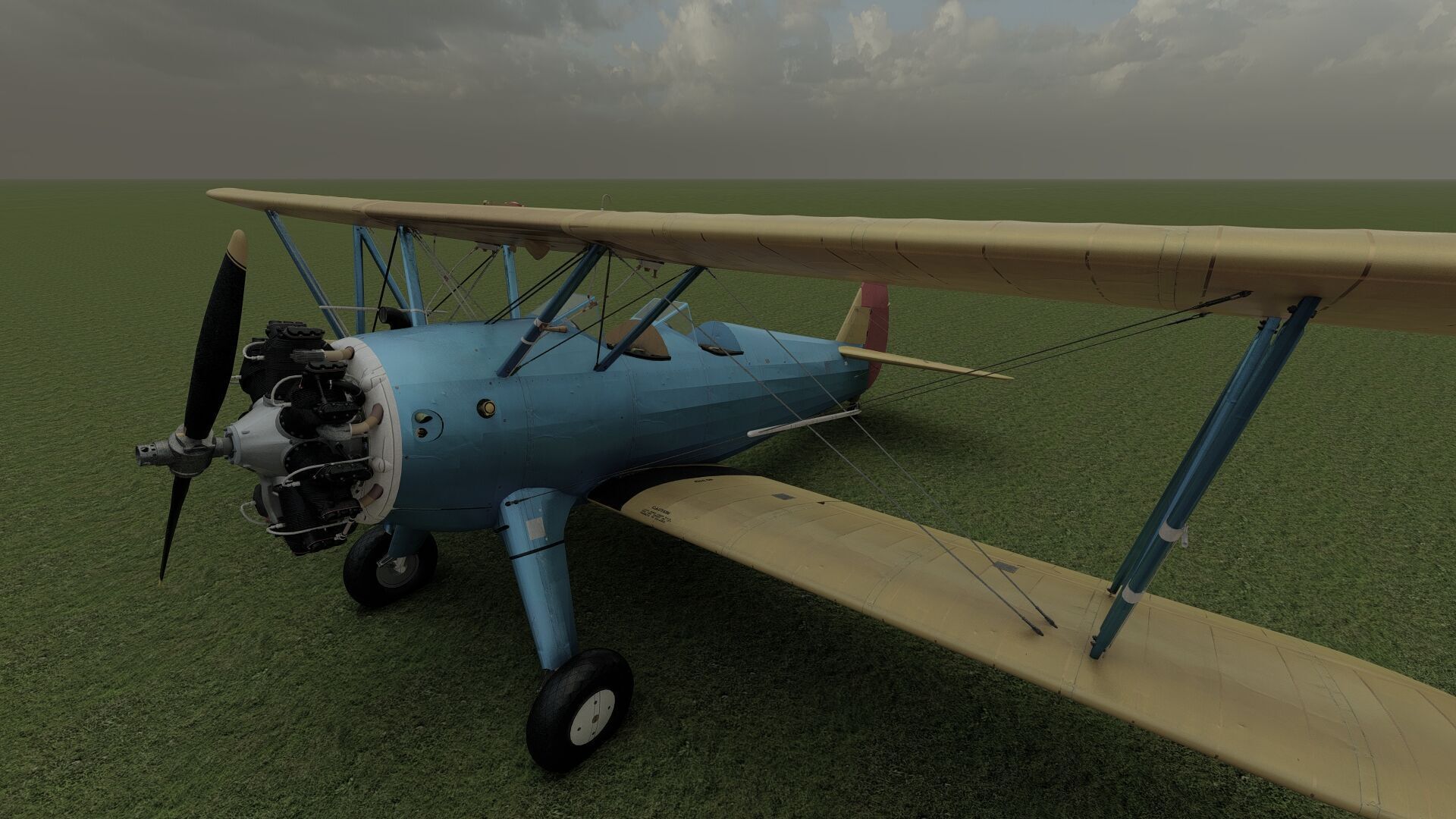 1940S AMERICAN BIPLANE 3D model_34
