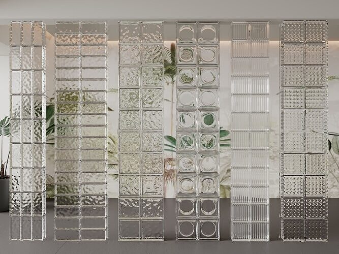 Glass Block Partition Collection 3D Models 3D model