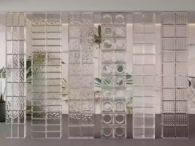 Glass Block Partition Collection 3D Models