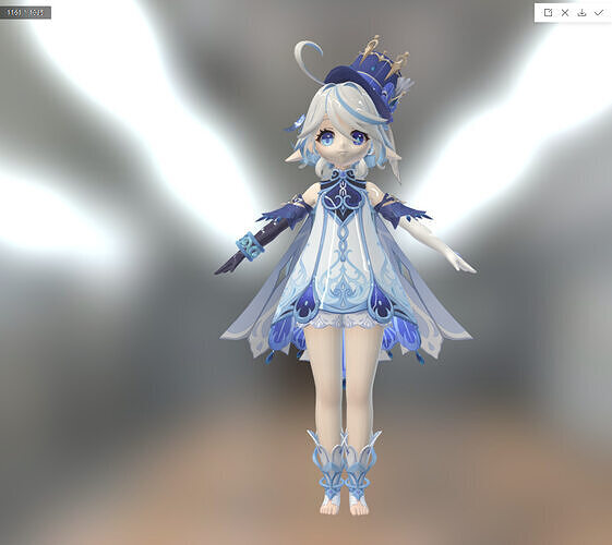 Genshin impact - Furina fan made Low-poly 3D model