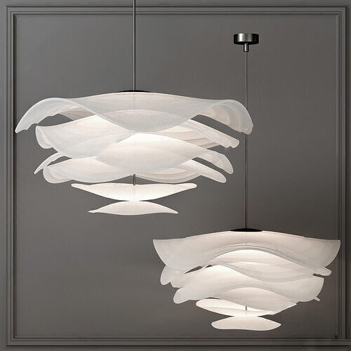 Modern Artistic Multi-layered Chandelier 3D Model 3D model