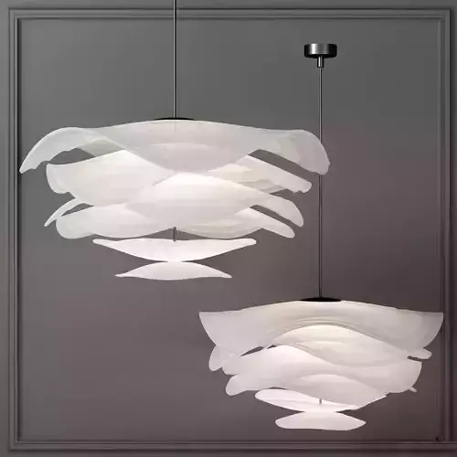 Modern Artistic Multi-layered Chandelier 3D Model