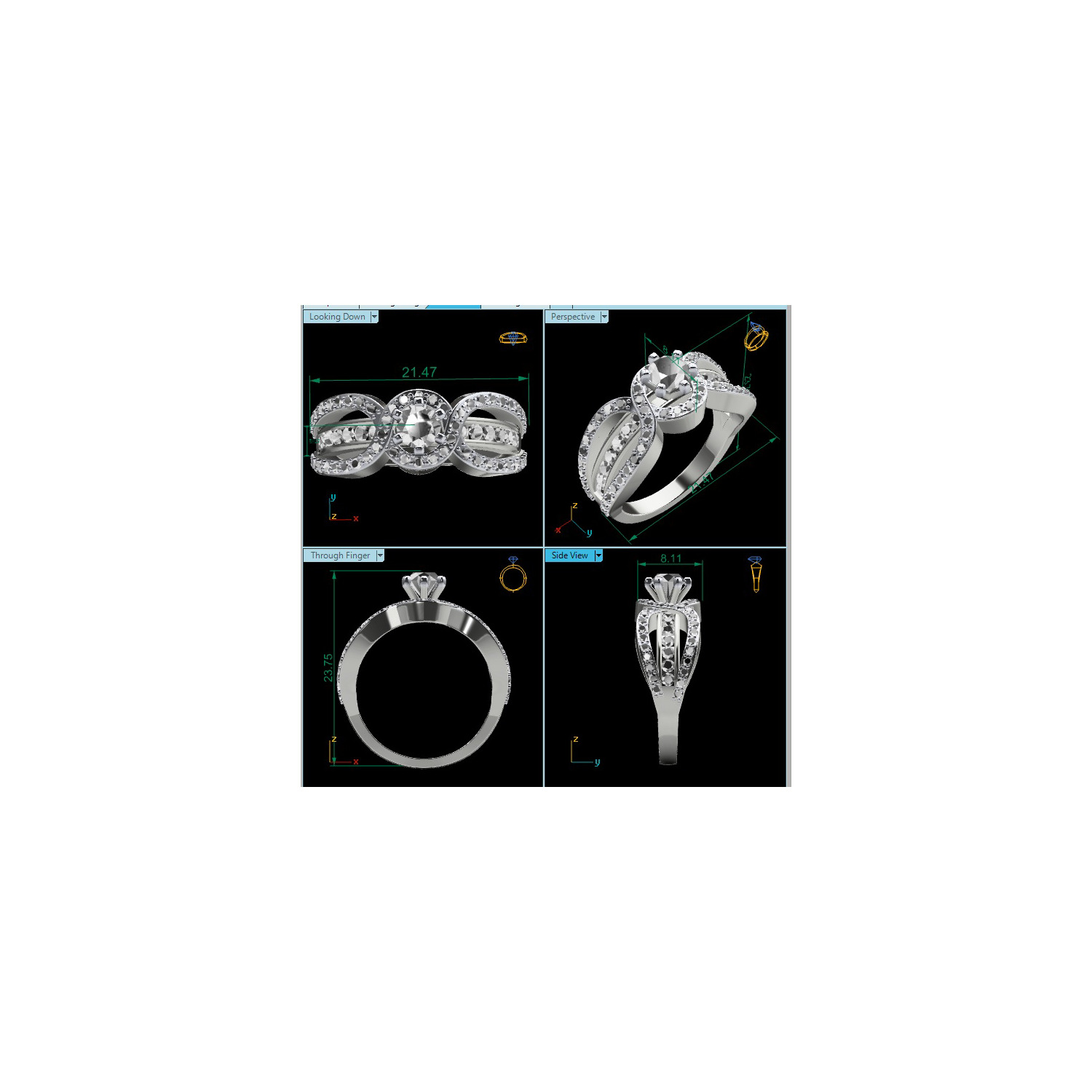 Women Ring Render 3dm STL MTL SLC JCD OBJ FBX Details 3D print model_24