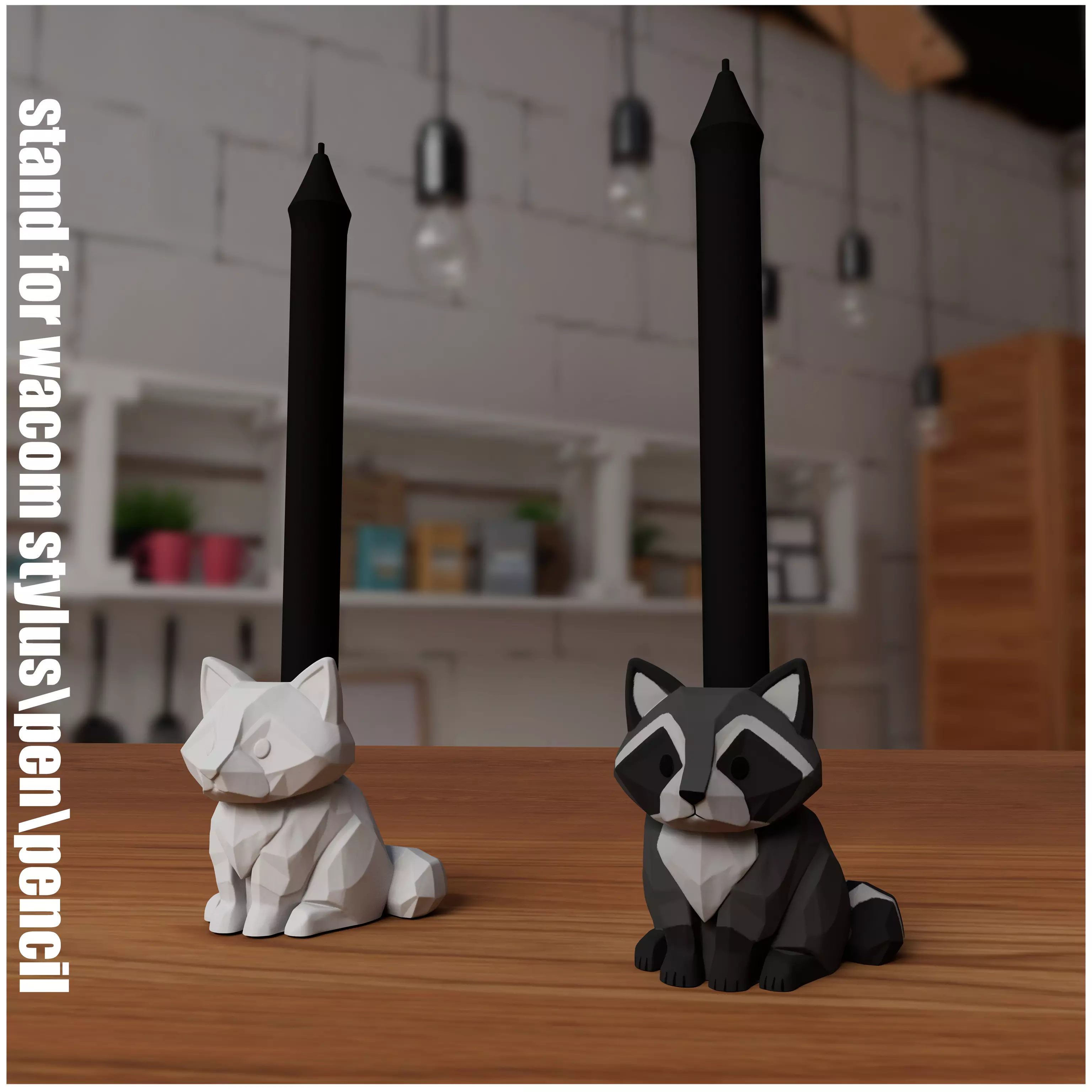 Raccoon Pen Stylus Holder 3D print model