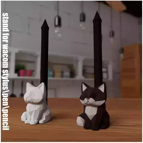 Cat Pen Stylus Holder 3D print model