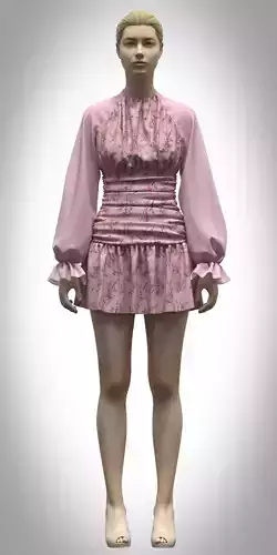 womens mini dress Low-poly 3D model