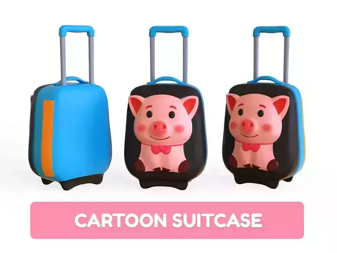 Low Poly - Suitcase Pig