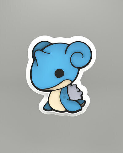 Lapras pokemon cookie cutter 3D print model