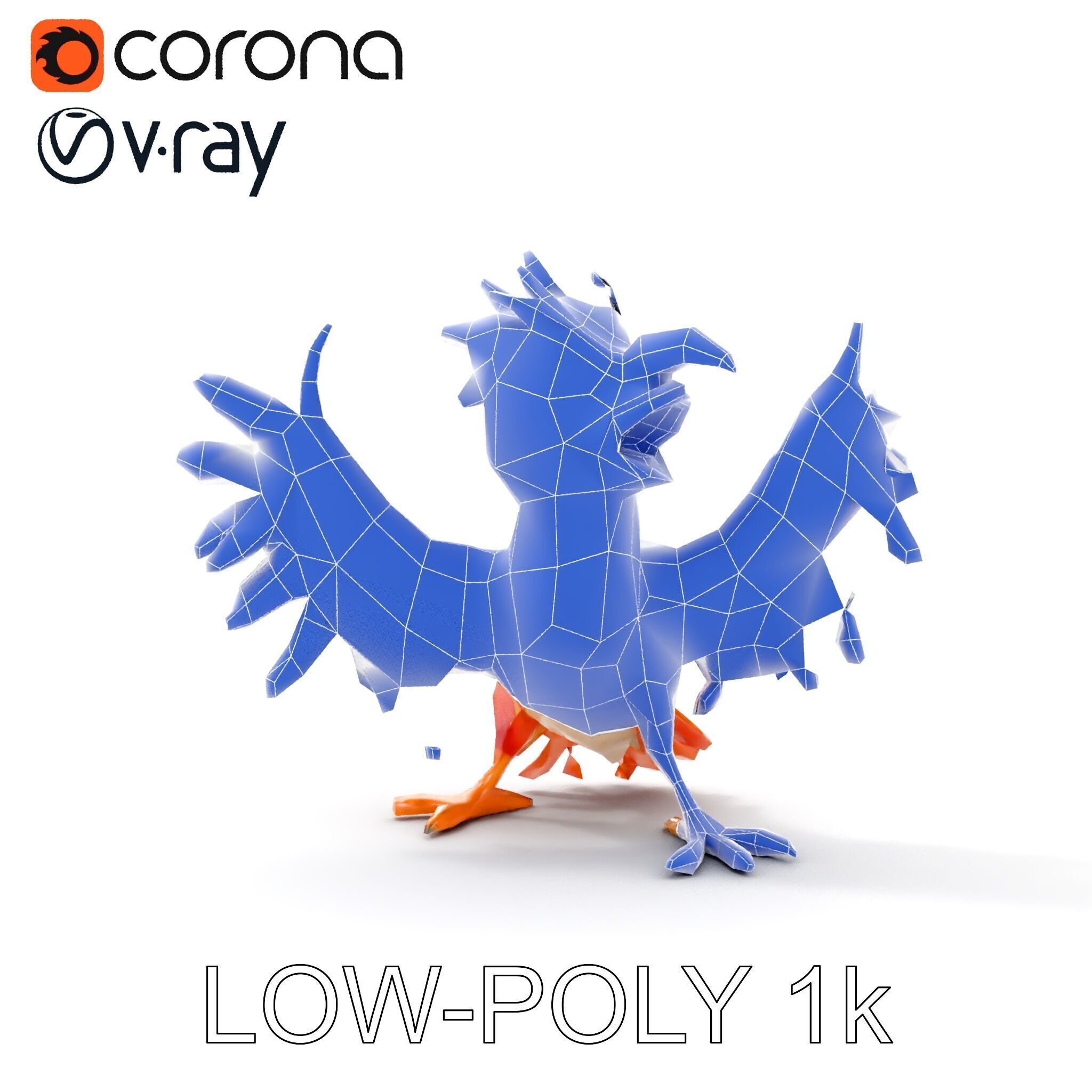 Vibrant Phoenix Bird Model Pack for Animation and Games Low-poly 3D model_23