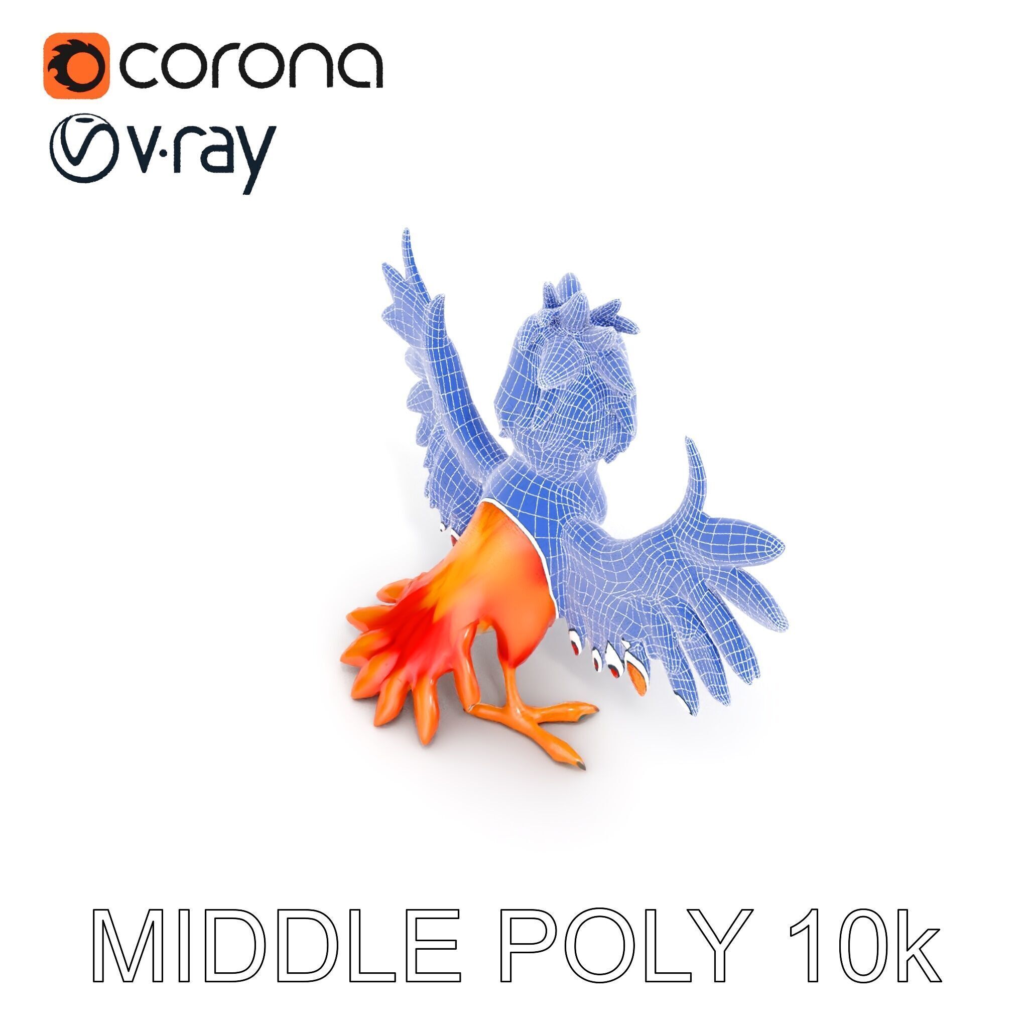 Vibrant Phoenix Bird Model Pack for Animation and Games Low-poly 3D model_31