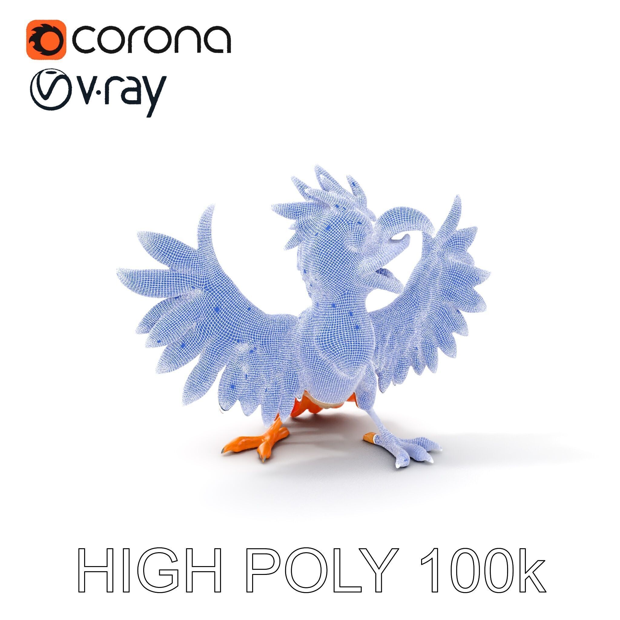 Vibrant Phoenix Bird Model Pack for Animation and Games Low-poly 3D model_5