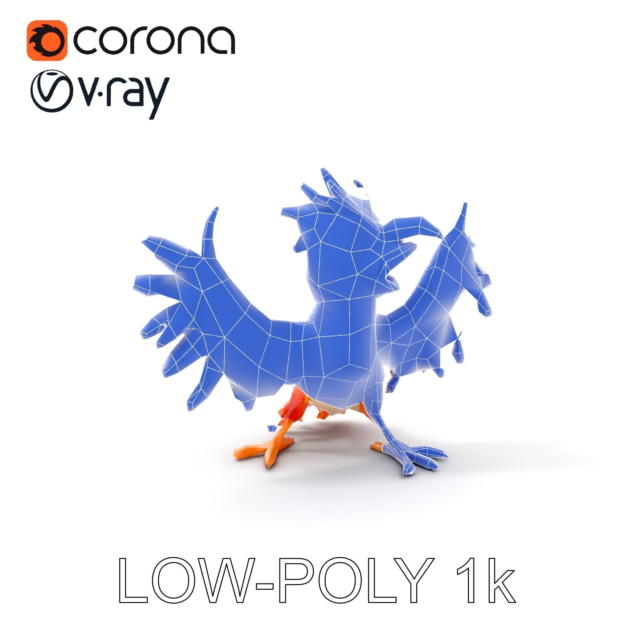 Vibrant Phoenix Bird Model Pack for Animation and Games Low-poly 3D model_17